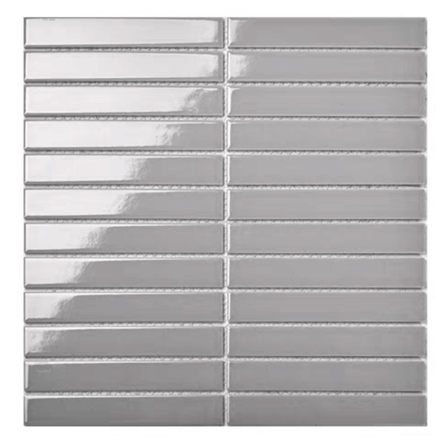 โมเสค TIMELESS TILES RM STRIP MOSAIC TILES 29.5X28 ซม. ผิวเงา สีเทาเข้ม (ราคา/ตร.ม.)_0